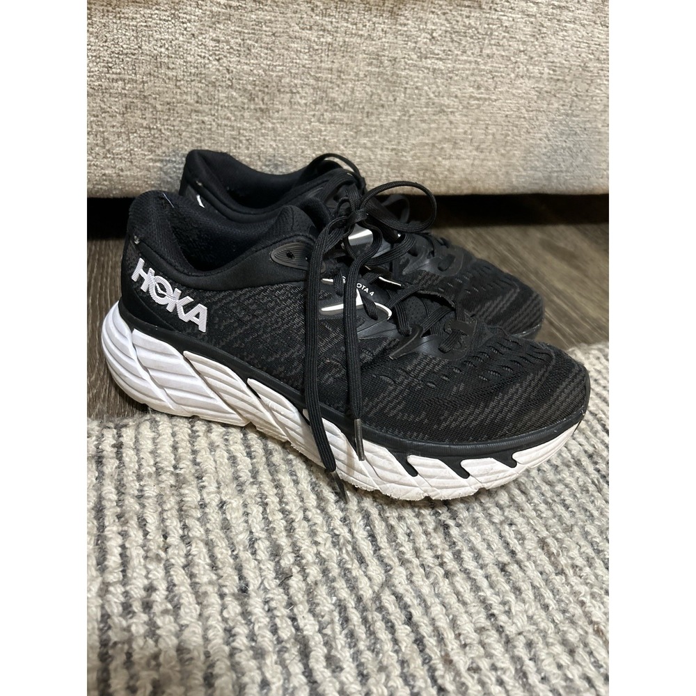 Hoka One  Gaviota 4 Shoes Women's Sz 9B Wide Running Black White Athletic